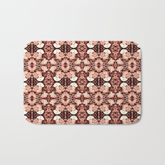Old Rose Roses Seamless Pattern Bath Mat