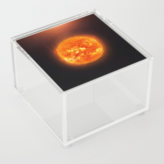Sun star. Poster background illustration. Acrylic Box