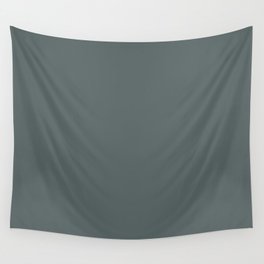 Dark Gray Solid Color Pantone Balsam Green 18-5606 TCX Shades of Blue-green Hues Wall Tapestry