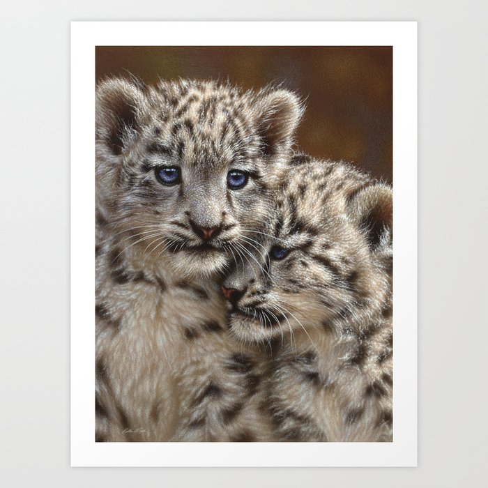 Snow Leopard Cubs - Playmates Art Print