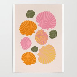 Pastel Shell, Textured Illustration Poster