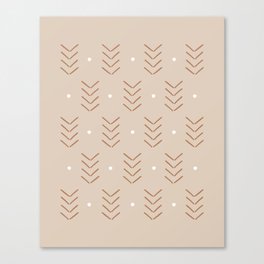 Arrow Lines Geometric Pattern 26 in Brown Shades Canvas Print