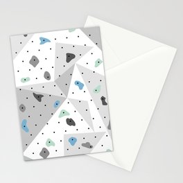 Abstract geometric climbing gym boulders blue mint Stationery Card