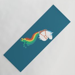 Fat Unicorn on Rainbow Jetpack Yoga Mat