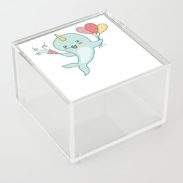 Narwhal Cute Whale Ocean Unicorn Party Narwhals Acrylic Box