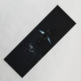 Minimalist Black Whales - Wildlife Aerial Photography Yoga Mat