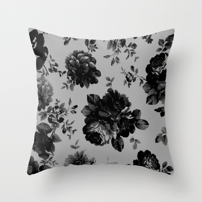 Gothic Floral Throw Pillow