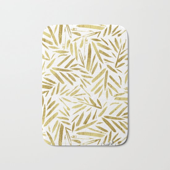 Glam Gold Leaves Bath Mat