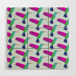 Hummingbird pattern Wood Wall Art