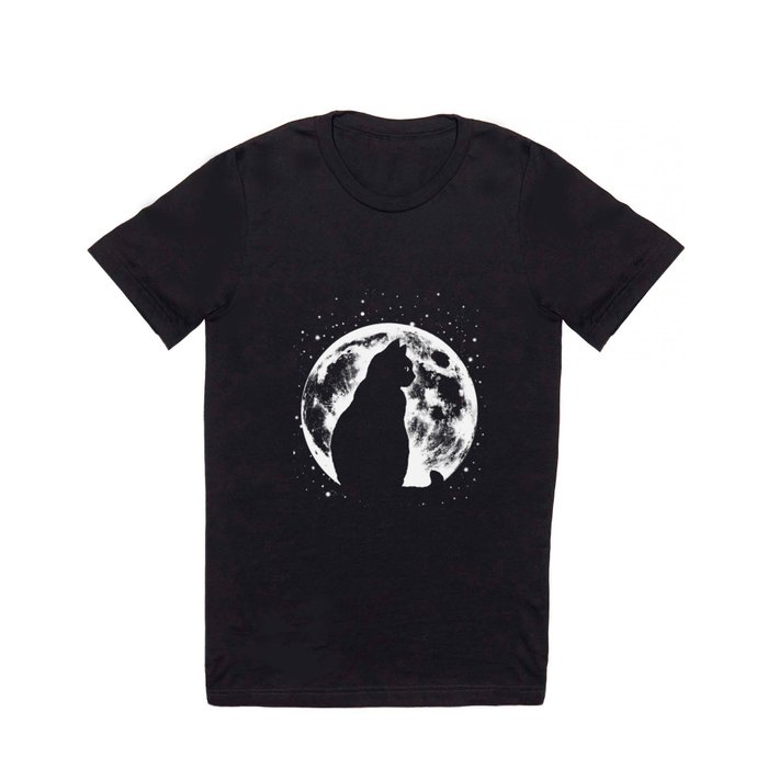 Cat Moon Silhouette T Shirt
