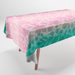 Pastel Pink and Green Fallen Leaves Leaf Pattern 1 Tablecloth
