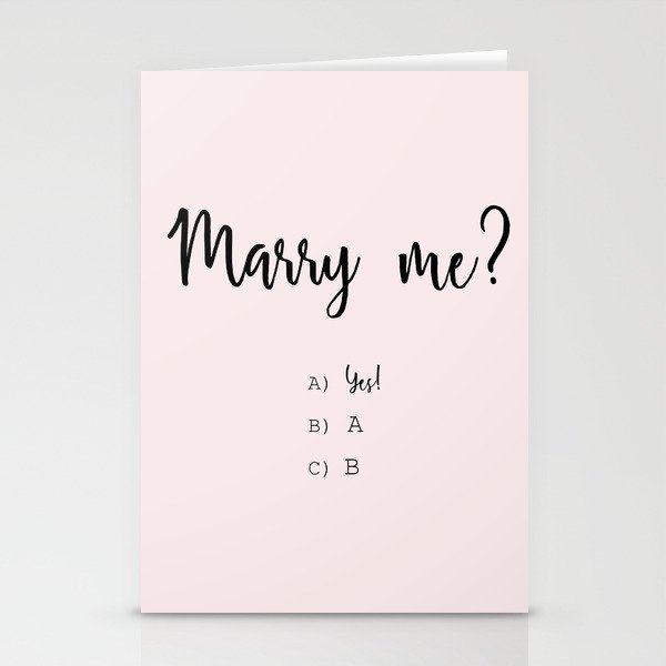 Will You Marry Me Stationery Cards By Draperandharlow Society6
