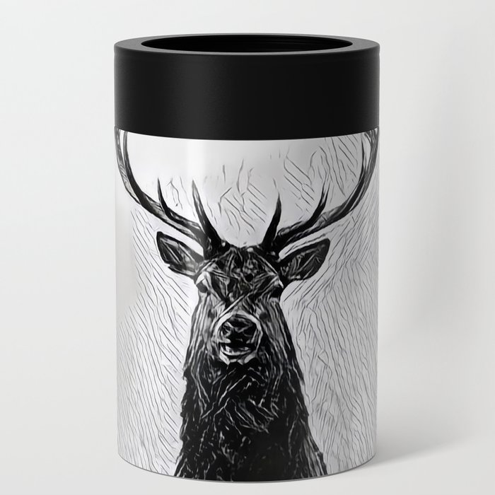 Horns Solo - Realistic Deer Drawing Can Cooler