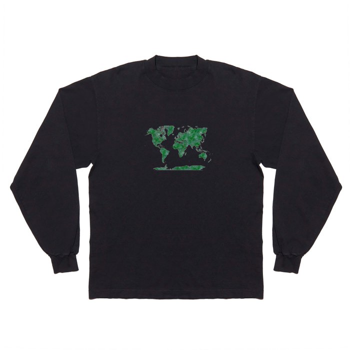 watercolor world map Long Sleeve T Shirt