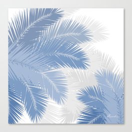 BLUE TROPICAL PALM TREES Canvas Print