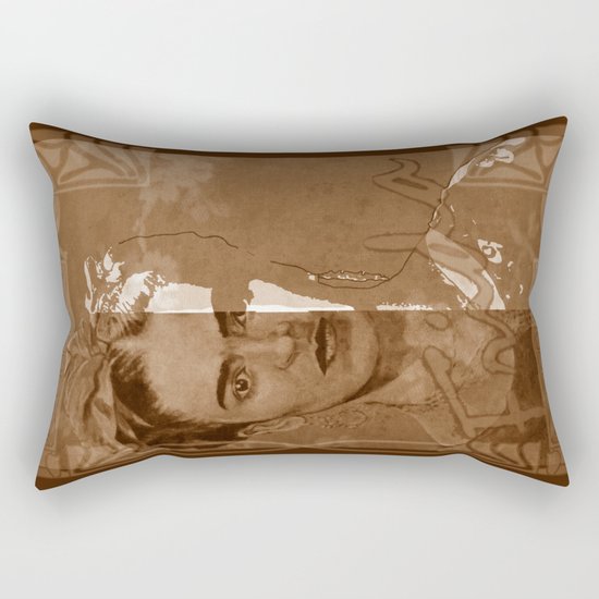 Frida Kahlo - between worlds - sepia Rectangular Pillow