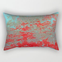 texture - aqua and red paint Rectangular Pillow