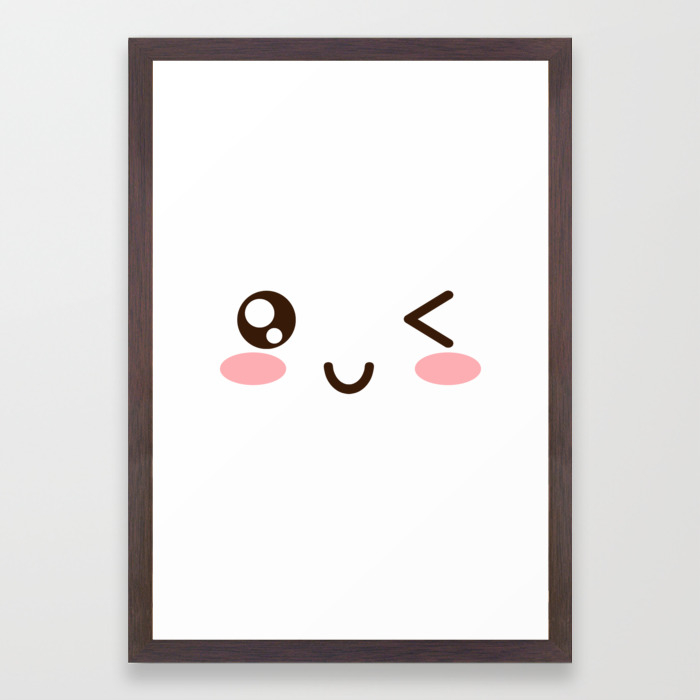 Cute Anime Japanese Emoji Emoticon Winky Face Framed Art Print By Poser Boy Society6 Another cute sketch i did way ba. cute anime japanese emoji emoticon winky face framed art print by poser boy