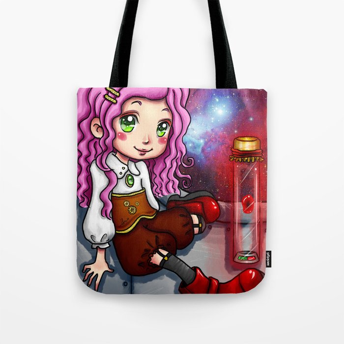 Red Matter Steampunk Girl Tote Bag