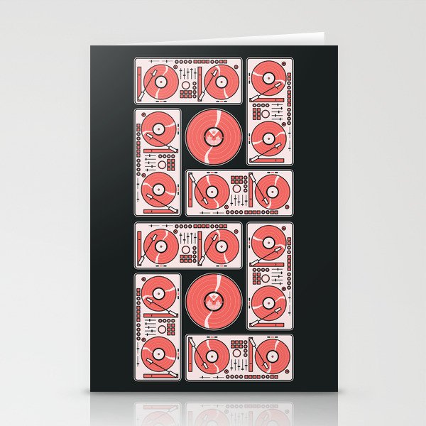 Record Player Square Stationery Cards