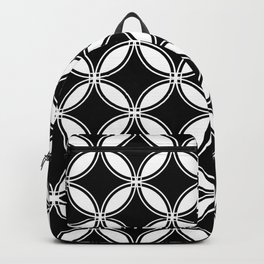 Large Black Geometric Circles Interlocking on White Background Backpack | Contrasting, Circles, Trendy, Blackandwhite, Geometricpattern, Interlocking, Blackpattern, Pattern, Repeatingpattern, Feminine 