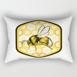 Bumblebee Emblem Illustration Rectangular Pillow