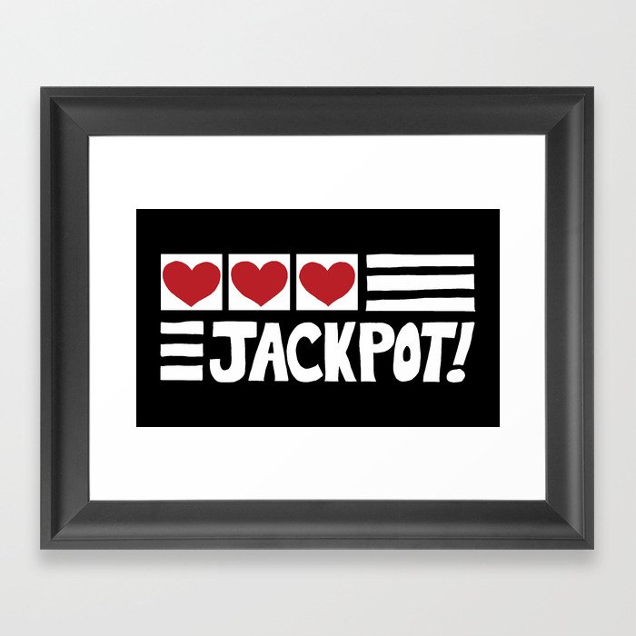 Triple Heart Jackpot Framed Art Print