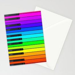 Rainbow Piano Keyboard  Stationery Cards