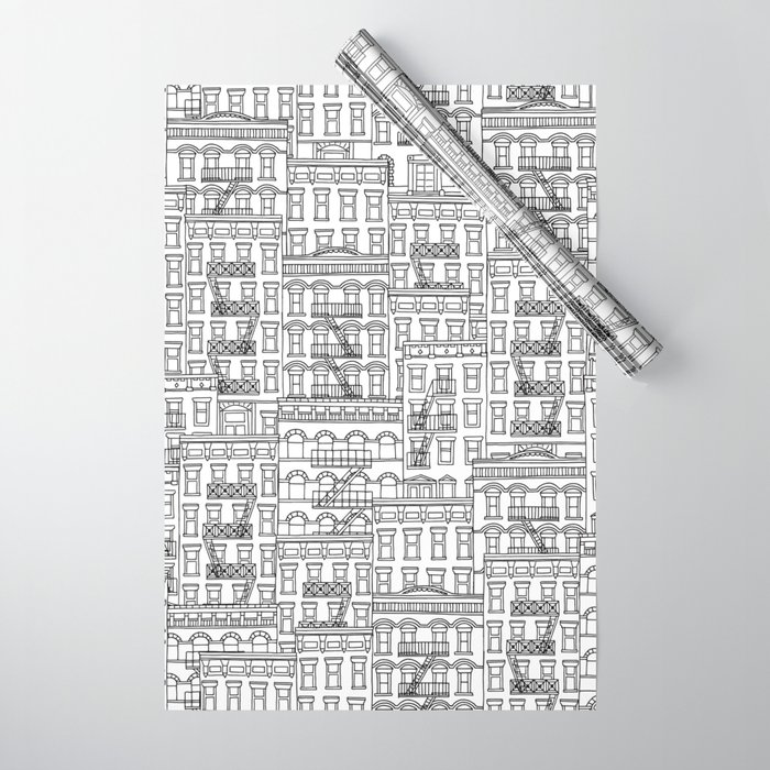 New York Hand Drawn Illustration Wrapping Paper