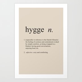 Hygge Definition Art Print
