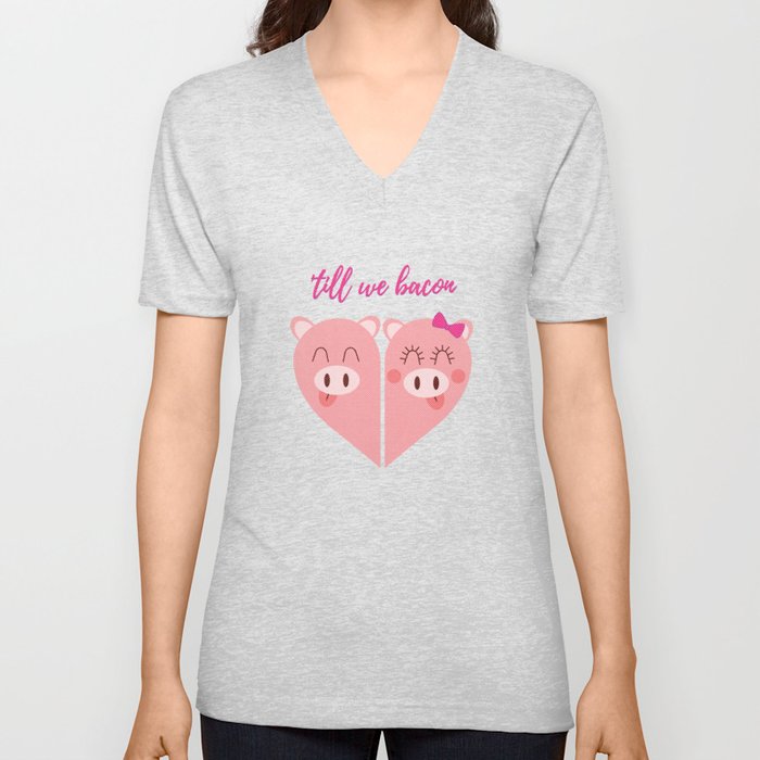 Love Pigs V Neck T Shirt