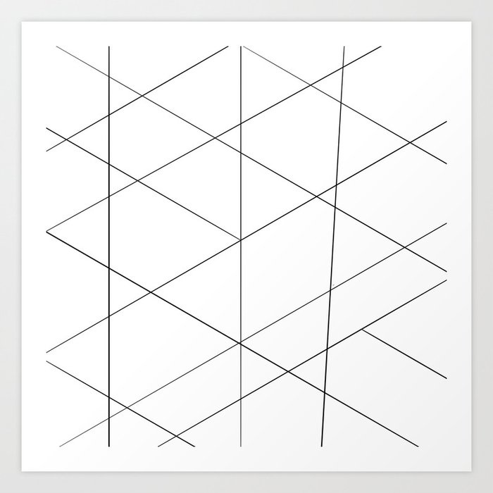Geometric black white artistic abstract pattern Art Print