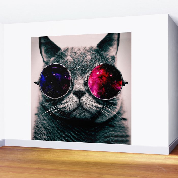 sunglasses Mural | cat Wall mario\'s by Society6