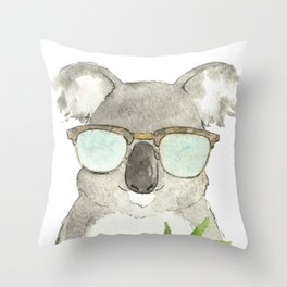 Mr. Koala in sunglasses Throw Pillow | Nurseryart, Painting, Koalabear, Sunglassesart, Watercolor, Animalnursery, Illustration, Koalaart, Koalawatercolor, Watercolornursery 