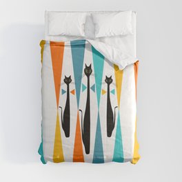 MidCentury Modern Art 10 Jester Cats Comforter