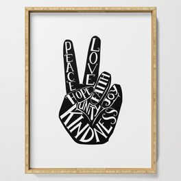 Peace Sign Hand Serving Tray