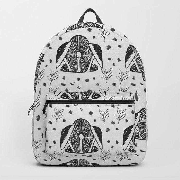 Cottage core Grey Mushroom Polka Dot Pattern-Rustic Pattern Backpack