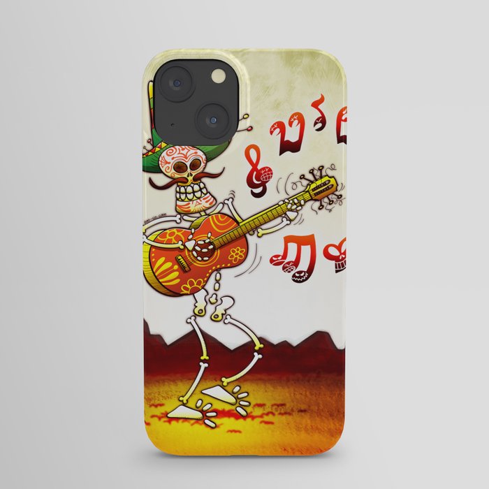 Mexican Skeleton Playing Guitar iPhone Case