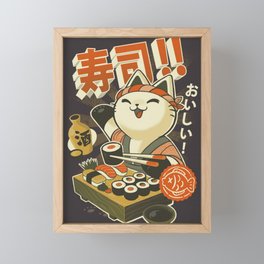 Cat Sushi Framed Mini Art Print