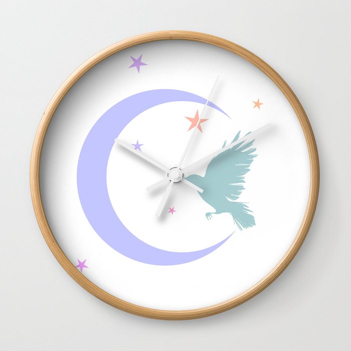 moon bird Wall Clock