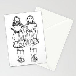 Little Girl Horror Twins Stationery Cards