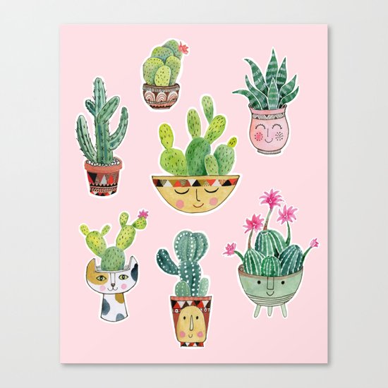 Cactus Pots Canvas Print
