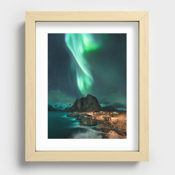 Hamnøy Aurora Recessed Framed Print