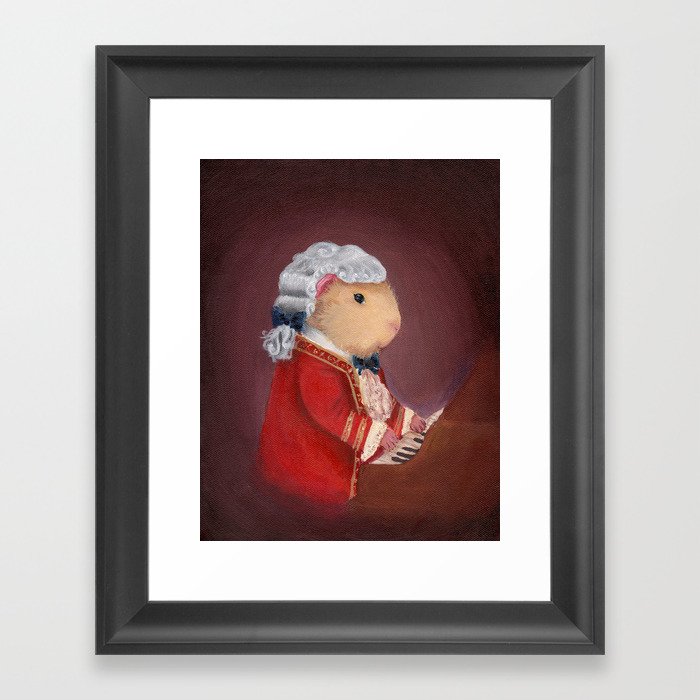 Guinea Pig Mozart Classical Composer Series Framed Art Print