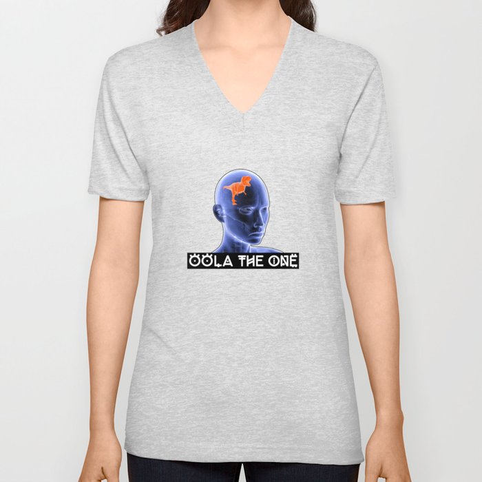 Dino Brain V Neck T Shirt
