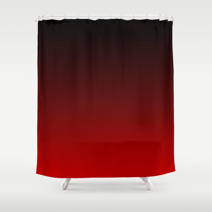 Black and Red Gradient 047 Shower Curtain