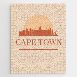 CAPE TOWN SOUTH AFRICA CITY SKYLINE EARTH TONES Jigsaw Puzzle