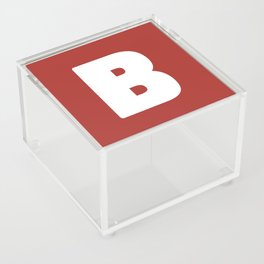 B (White & Maroon Letter) Acrylic Box
