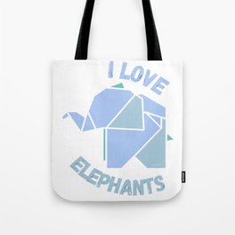 I love elephants geometric  Tote Bag