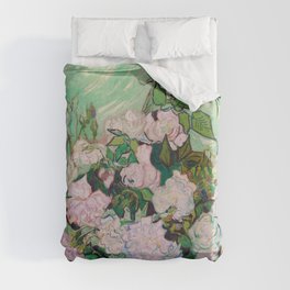 Pink Roses Van Gogh Duvet Cover